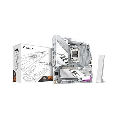 image GIGABYTE B850M AORUS Elite WIFI6E Ice Carte Mère - Processeurs AMD Ryzen Série 9000, 12+2+1 Phases VRM numériques, jusqu'à 8200MHz DDR5 (OC), 1xPCIe 5.0 + 1xPCIe 4.0 M.2, WiFi 7, USB 3.2 Gen 2