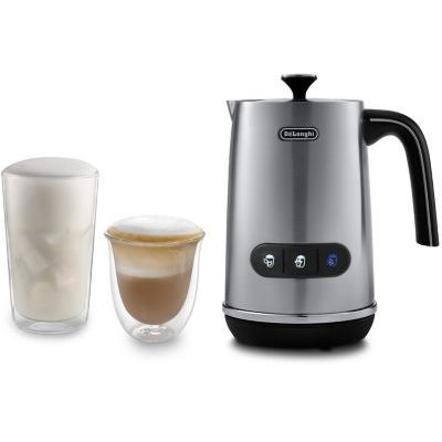 image De'Longhi LatteMix EMF3.M Mousseur à lait électrique pour lait chaud & froid & alternatives végétales Nettoyage facile Couvercle transparent 3 boutons 250 ml Blanc