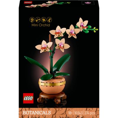 LEGO Botanicals L’orchidée Miniature 10343 | Set de fleurs artificielles pour adulte, décoration, plante avec pot style terracotta, idée cadeau pour femme, 274 pièces