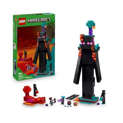 LEGO Minecraft 2-en-1 La Tour de l’Enderman - Jouet Modulaire sous Forme de 2 Forteresses - Figurines Mob d'Enderman & Portail du Nether - Cadeau pour Gamer, Garçon ou Fille dès 9 Ans 21279