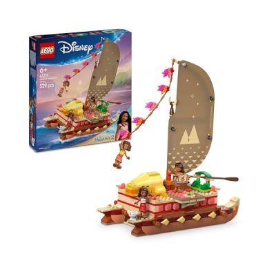 LEGO Disney Princess Le Bateau d’Aventure de Vaiana 43270 | Jouet pour fille dès 6 ans, bateau à voile, pont amovible, 3 mini-poupées, Loto et Moni, feu de camp, idée cadeau, 529 pièces