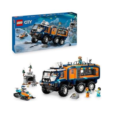 image LEGO City Le Camion Scientifique des Explorateurs en Arctique - Jouet Véhicule d'Exploration avec Direction & Suspension - Motoneige, 5 Minifigurines & 3 Figurines de Loups - Cadeau Garçon 8 ans 60471