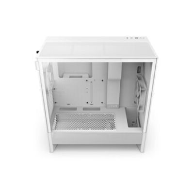 NZXT H5 Flow - Boîtier PC Compact ATX Mid-Tower - Blanc