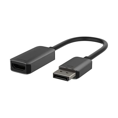 image Belkin Adaptateur HDMI vers DisplayPort, convertisseur DP 1.2 vers HDMI 2.0 pour moniteurs 4K 60 Hz avec compatibilité HDR 10, HDCP 2.2 et unidirectionnel AVC011