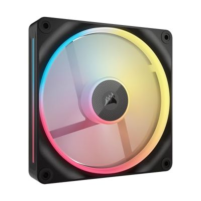 image CORSAIR iCUE Link LX140-R RGB 140mm PWM Ventilateur Inversé – Ventilateur Individuel – Faible Bruit, CORSAIR Palier à Dôme Magnétique, Double Boucle Lumineuse, Vis QuikTurn™, Mode Zéro RPM – Noir