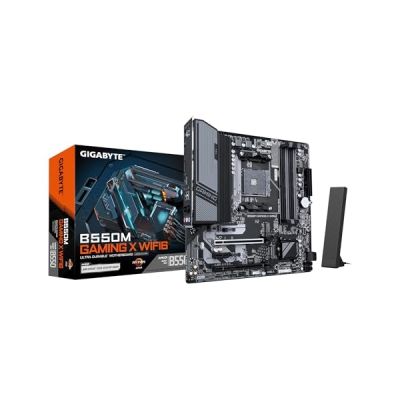 GIGABYTE B550M Gaming X WIFI6 Carte mère - Processeurs AMD Ryzen 5000, VRM 5+3 Phases, jusqu'à 3200 MHz DDR4, 1x M.2 PCIe 4.0 + 1x M.2 PCIe 3.0, Wi-FI 6, LAN 1 GbE, USB 3.2 Gen 1