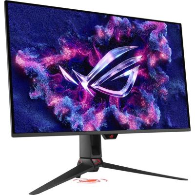 image ASUS ROG Swift OLED PG32UCDMR, Moniteur de Jeu 31,5", 4K QD-OLED (3840 x 2160), 0,03 ms (GTG), 240 Hz, Compatible avec G-Sync, Ports USB-C et USA-A, DisplayPort, HDMI, DisplayWidget Center, Noir
