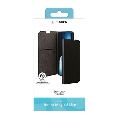 Folio Wallet Fonction Stand Noir pour Magic 8 Lite