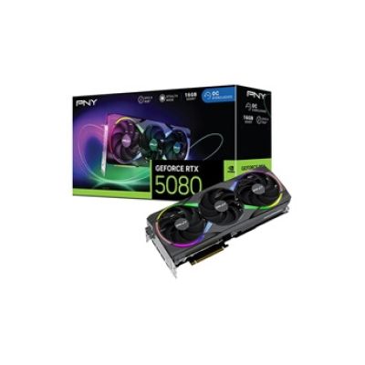 PNY GeForce RTX 5080 ARGB Overclocked Triple Fan 16GB GDDR7 Reflex 2 RTX AI DLSS4