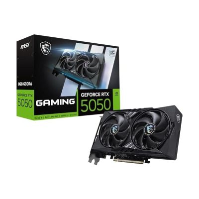 image MSI NVIDIA GeForce RTX 5050 8G Gaming OC Carte Graphique - 8 Go GDDR6 (20 Gbps / 128 Bits), PCIe 5.0 - Twin FROZR 10 (2 Ventilateurs STORMFORCE Fan) - HDMI 2.1b, DisplayPort 2.1b