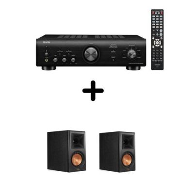 Un ampli Denon PMA-600NE Noir + une paire d'enceintes bibliothèque Klipsch RP-600M Ebony