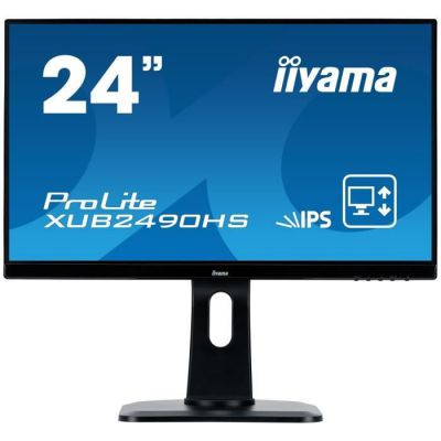 image iiyama ProLite XUB2492HSU-B1 Écran LED 23,8" IPS Full HD VGA/DP/HDMI Hub USB Pied réglable en hauteur Multimédia Châssis Slim Noir