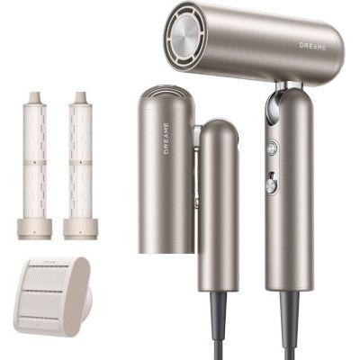 image DREAME Pocket Neo Sèche-cheveux Grande Vitesse, 3 Formes pliables, poids léger de 300g, Moteur de 110 000 tr/min, 300 Millions d'ions Négatifs, Température Constante de 57 °C, Séchage en 40s, Gold