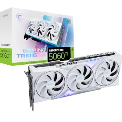 Carte graphique MSI GeForce RTX 5060 Ti Gaming Trio OC White 16 Go