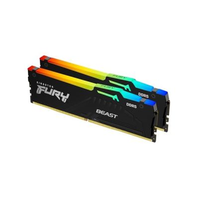 Kingston FURY Beast Noir RGB 32Go (2x16Go) 6000MT/s DDR5 CL30 DIMM Mémoire pour PC de Gamer Kit de 2 AMD EXPO/ Intel XMP - KF560C30BBEAK2-32