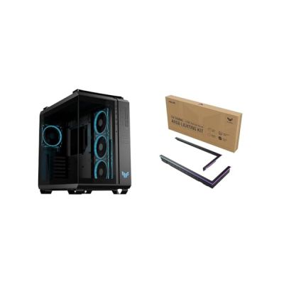 image ASUS TUF Gaming GT502 Horizon ARGB (Noir) – Boîtier PC ATX Gaming (Double Chambre indépendantes pour CPU et GPU, Conception panoramique, Panneaux latéraux sans Outils, USB Type-C à l’Avant​)