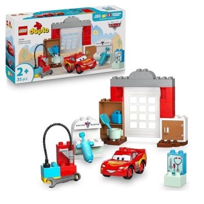 LEGO Duplo Disney La Visite de McQueen au Garage de Doc 10456 | Jouet pour garçon ou fille dès 2 ans, voiture de course, outils pour lavage auto et accessoires, idée cadeau, 35 pièces