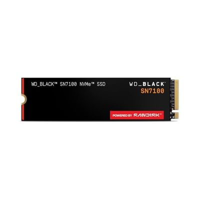 image WD_Black SN7100 NVMe SSD 4 to (Jusqu'à 7000Mo/s / 6700Mo/s en Lecture/écriture, M.2 2280, PCIe Gen4, Next Gen TLC 3D NAND, jusqu'à 2400ToW, pour Ordinateurs & Gaming Portables) Powered by SANDISK