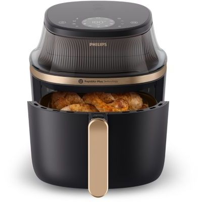 image Airfryer PHILIPS NA342/00 Friteuse sans huile avec fenêtre de cuisson Noir/Doré, Série 3000 7.2L