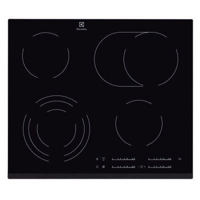 image ELECTROLUX EHF6547FOK Plaque de cuisson vitrocéramique - 4 zones - 7100W - L59 x P52cm - Revêtement verre - Noir