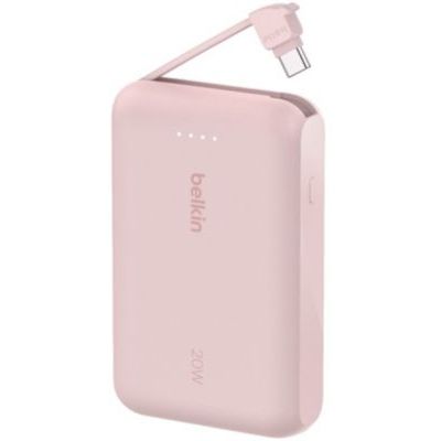 image Belkin BoostCharge Batterie Externe 10 000 mAh Portable avec câble intégré (PD 20 W, Recharge Rapide USB-C Power Delivery, pour Tous Les modèles de l'iPhone 16/15, iPad Pro, Galaxy S24, etc.)