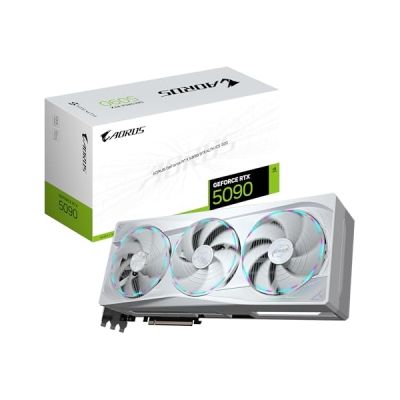 GIGABYTE AORUS GeForce RTX 5090 Stealth Ice 32G Carte Graphique - 32GB GDDR7, 512bit, PCI-E 5.0, 2655MHz Fréquence du cœur, 3 x DP 2.1a, 1 x HDMI 2.1b, NVIDIA DLSS 4, GV-N5090AORUSST ICE-32GD