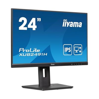 image Ecran iiyama Prolite XUB2491H-B1, 23,8" Ultra Mince, Dalle IPS, 1920x1080@100Hz, 0.5ms. 300cd/m², 1300:1, 1xHDMI, 1xDisplay Port, VESA 100x100, 15cm Pied réglable + Pivot, TCO, i-Style Colour