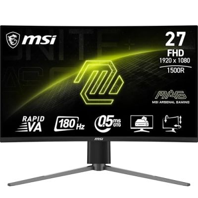 Ecran PC Gamer incurvé - MSI - 27 - FHD - 180Hz - Dalle Rapid VA - 1ms - Ajustable en hauteur - MAG27C6PF