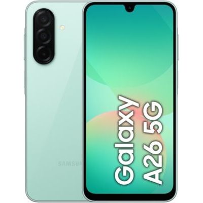 image Smartphone SAMSUNG Pack A26 Vertd\'eau 128Go+Coque silicone