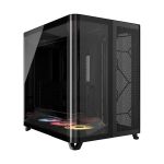 image produit CORSAIR AIR 5400 RS-R ARGB Boîtier PC Triple Chambre Moyen-Tour Panoramique — Chambre Isolée pour AIO 360mm, Compatible Mères À Connexion Inversée, 3X Ventilateurs ARGB RS-R Inclus — Noir
