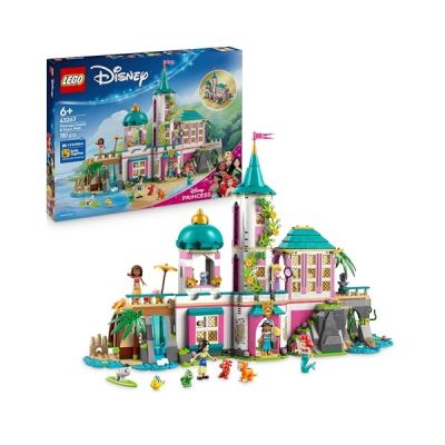 LEGO ǀ Disney Le Château des Princesses et Les Animaux Royaux - Maison de Poupées avec Intérieur Détaillé - Mini-Poupées d'Ariel, Raiponce, Mulan, Jasmine & Vaiana - Cadeau pour Fille dès 6 Ans 43267