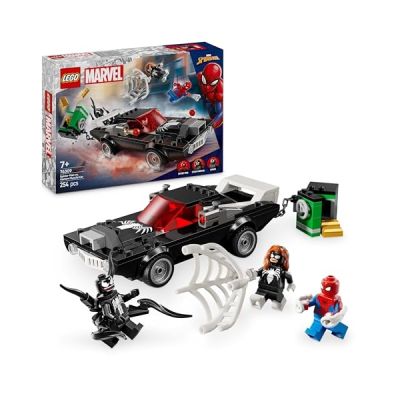 image LEGO | Marvel Spider-Man Contre Le Bolide de Venom - Voiture à Construire avec 3 Minifigurines de Super Héros - Stimule Le Jeu de Rôle - Idée de Cadeau d'anniversaire pour Garçon dès 7 Ans 76309