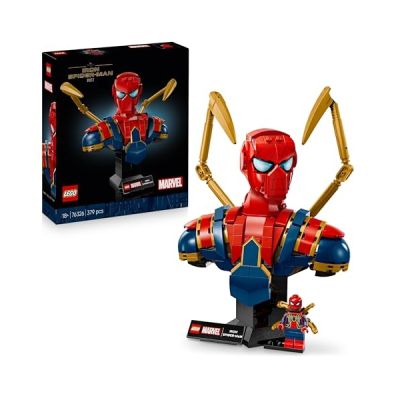 image LEGO | Marvel Buste d’Iron Spider-Man - Set de Construction & Maquette à Exposer pour Adulte - Bras Mobiles, Tête Rotative & Minifigurine de Super-Héros - Cadeau Collector pour Fans des Avengers 76326