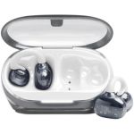 image produit JBL Soundgear Clips True Wireless écouteurs Ouverts sans Fil, SonicArc Design, jusqu'à 32 h d'autonomie Totale, résistance à l'eau et à la poussière IP54, Technologie JBL OpenSound, Ghost White
