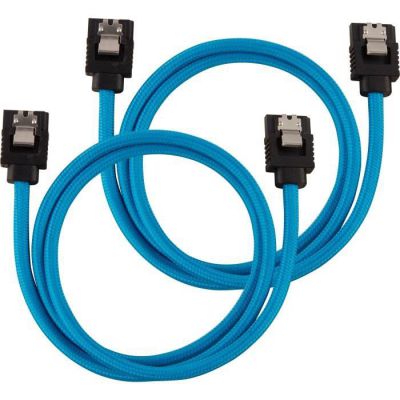 image Câble SATA gainé CORSAIR Premium - SATA 6Gbps 60 cm, bleu