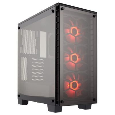 image Corsair Crystal 460X RGB Boîtier PC Gaming (Moyenne Tour ATX avec Fenêtre en Verre Trempé) Noir