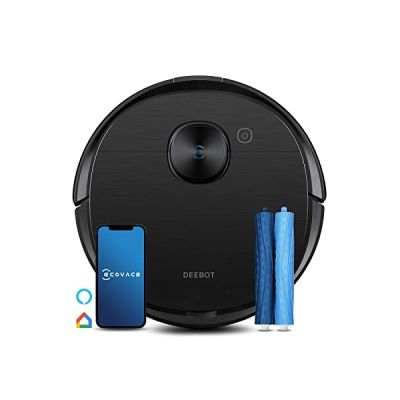 ECOVACS DEEBOT T9 AIVI Robot aspirateur 3000Pa avec serpillière (système d’évitement d’Obstacles AIVI™, Double Brosse Caoutchouc multisurface AeroForce®, serpillière oscillante OZMO™ Pro，5200mAh)