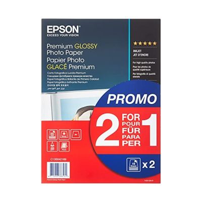 image Epson C13S042169 - Pack de 2 - Papier Photo Premium Glacé - A4 - 2x15 Feuilles