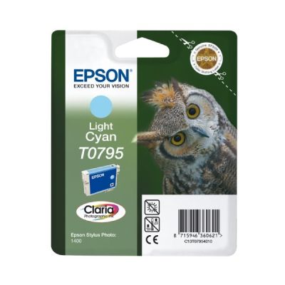 Epson C13T079540A0 Cartouche d'encre pour Stylus Photo 1400 Cyan clair