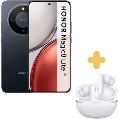 image Smartphone HONOR Pack Magic8 Lite Noir 256Go+Earbuds X8i