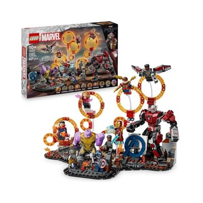 image LEGO ǀ Marvel Combat Final d’Avengers : Endgame - Jeu de Construction avec Figurine de Thanos, Robot Ant-Man & Captain America, Black Panther, Iron Man & Doctor Strange - Cadeau Garçon ou Fille 76323