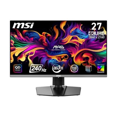 image MSI MAG 272UP QD-OLED X24 écran Gaming 27" UHD - Dalle Quantum Dot OLED 3840 x 2160, 240 Hz, 0,03 ms, DisplayHDR True Black 400, Compatible G-Sync, AMD FreeSync™ Premium Pro, USB-C (15 W PD)