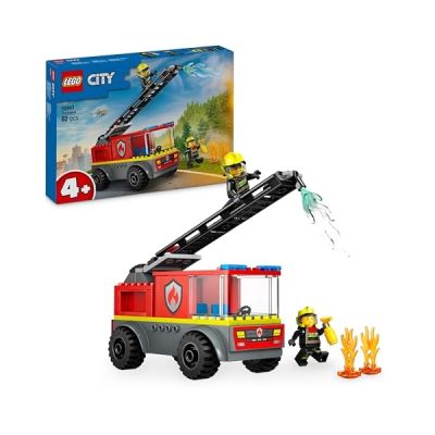 LEGO City Camion de Pompiers avec échelle 60463 | Jouet pour garçon ou fille dès 4 ans, minifigurines de pompiers et accessoires, idée de cadeau d'anniversaire, 82 pièces