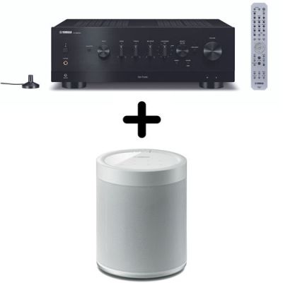 Amplificateur Hi-Fi Yamaha R-N800A Noir + une enceinte multiroom Yamaha MusicCast 20 WX-021 Blanc
