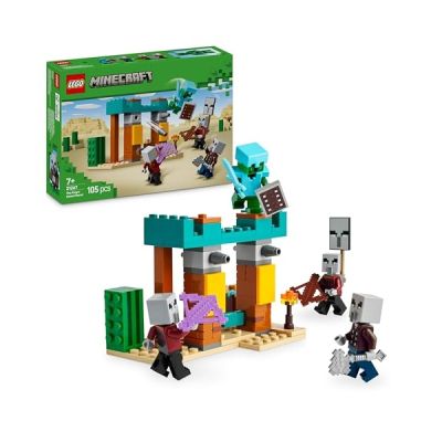 LEGO Minecraft La Patrouille d’Illageois du désert 21267 | Jouet pour enfant dès 7 ans, figurines dont un pillard, vindicateur et un chevalier Cactus, cadeau pour gamer, 105 pièces