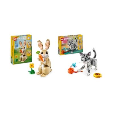 LEGO Creator 3-en-1 Le Chat Joueur - Figurine d'animal Se Transformant en Maquette de Chien ou de Pigeon - Cadeau d'anniversaire Original pour Fille ou Garçon dès 8 Ans 31163