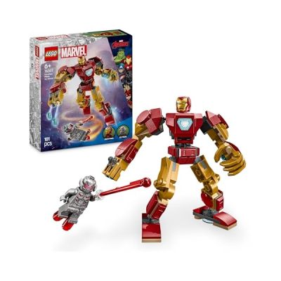 LEGO Marvel Le Robot d’Iron Man Contre Ultron 76307 | Jouet pour garçon dès 6 ans, stimule le jeu de rôle, minifigurines de super héros, cadeau d’anniversaire, 101 pièces