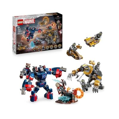 LEGO Marvel Avengers : Endgame Thor Contre Chitauri 76322 | Jouet pour garçon dès 8 ans, figurine de gorille, 7 minifigurines, Thor, robot, Rocket, Iron Patriot, idée cadeau, 373 pièces