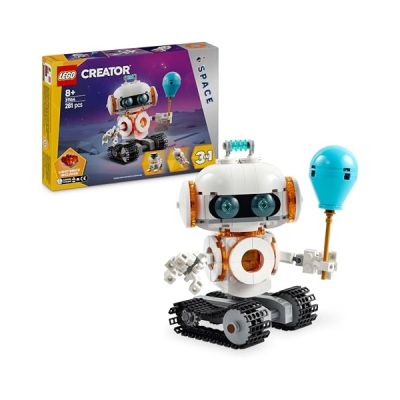 LEGO Creator 3-en-1 Le Robot de l’Espace - Se transforme en Chien ou en fusée - Jeu de Construction pour Filles et garçons sur Le thème de l’Espace - Idée de Cadeau d'anniversaire dès 8 Ans 31164