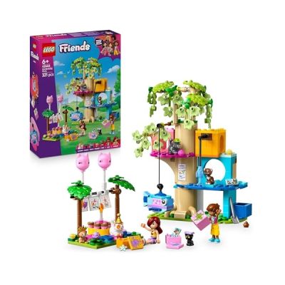 LEGO Friends La Fête d’Anniversaire et l’Arbre à Chats - Jeu de Construction - 2 Mini-Poupées, 5 Figurines d'Animaux, Table Pivotante, Pinata & Accessoires Amusants - Cadeau Original Fille 6 ans 42666
